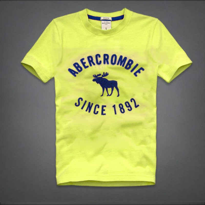 Abercrombie Fitch Hombres De Cuello Redondo Corto Remera AF5154